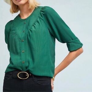 Anthropologie Maeve Avignon Button Down Blouse Top